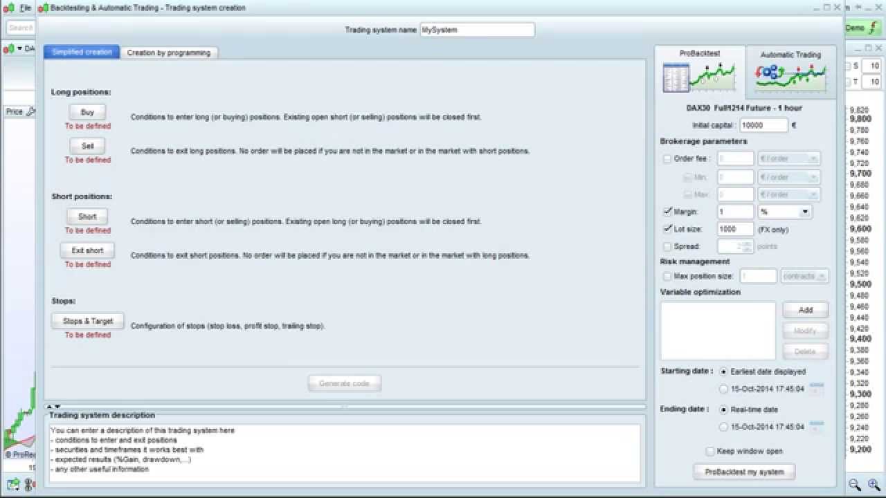 Prorealtime backtest trading systems