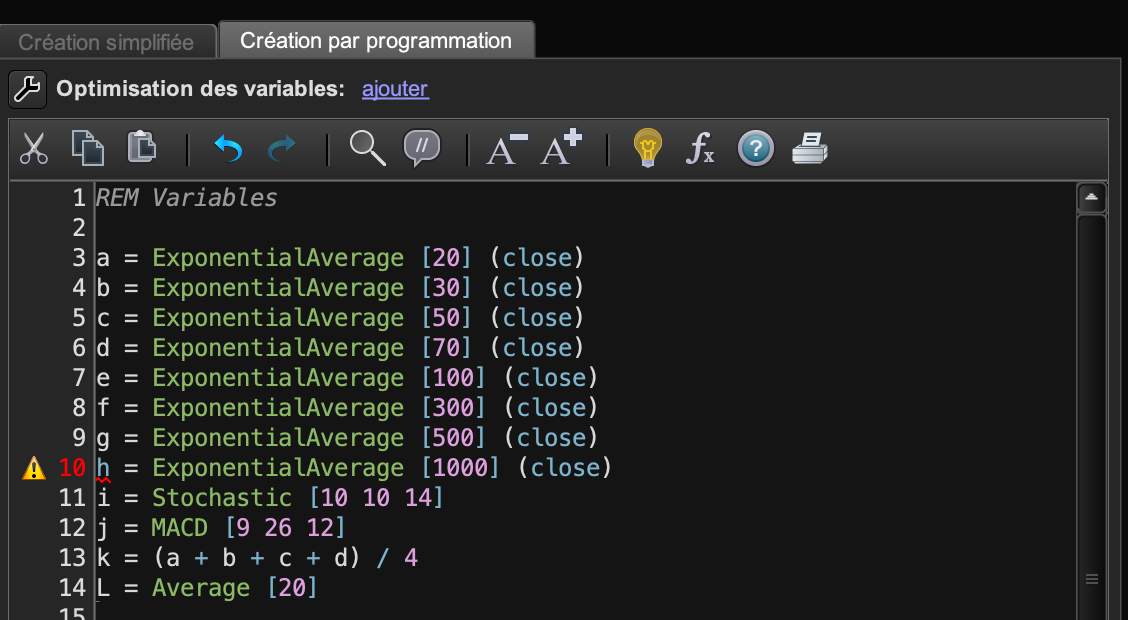 Erreur syntaxe avec une variable nommée h - ProRealTime Forum - ProRealCode