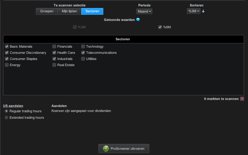Screen for multiple Sectors in one screener - ProRealTime Forum ...